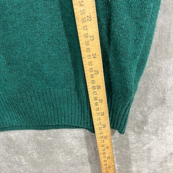 Timberland Mens L Henley Button Mock Neck Wool Blend Knit Green Sweater Pullover - Picture 6 of 7